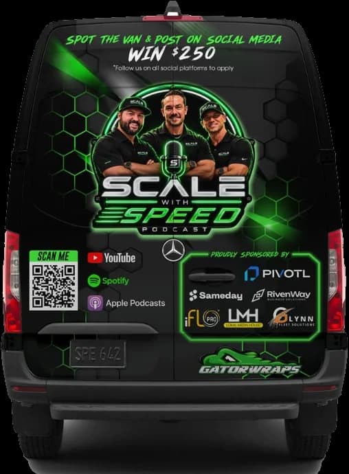 SCALE Tour van wrap design, rear